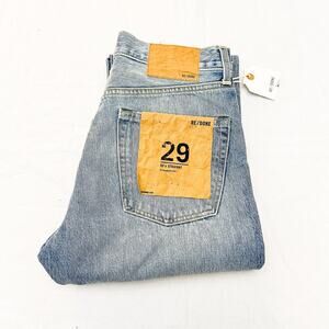 Re/Done 50's Straight Leg Button Fly Denim Jeans Size 29 3-Year Wash Size 29 NWT